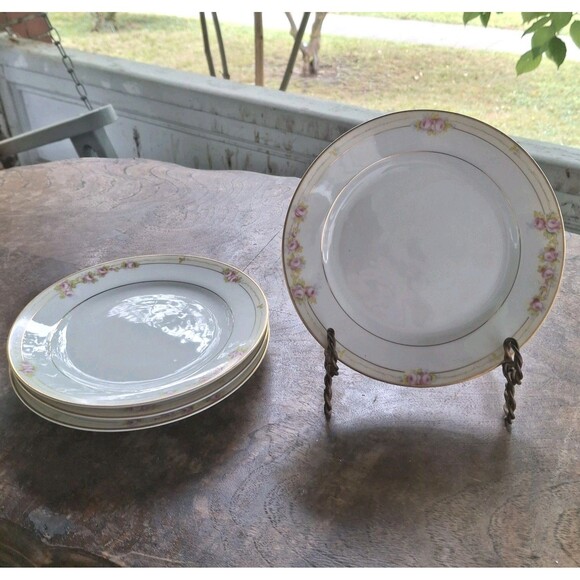 Noritake Nippon The Lorraine Salad Dessert Plate Handpainted Floral 8" 4 pcs - Picture 1 of 3